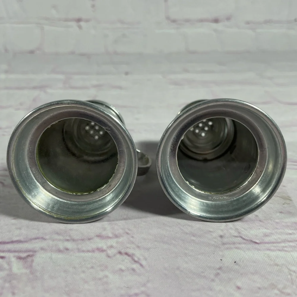Vintage Metal Beer Stein Salt and Pepper Shaker Set Aluminum Hong Kong